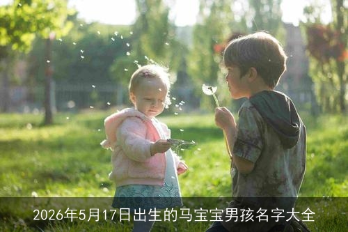 2026年5月17日出生的马宝宝男孩名字大全 2026年5月17日出生的马宝宝男孩名字大全