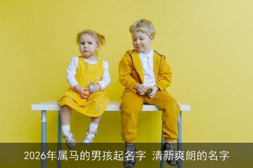2026年属马的男孩起名字 清新爽朗的名字 2026年属马的男孩起名字 清新爽朗的名字