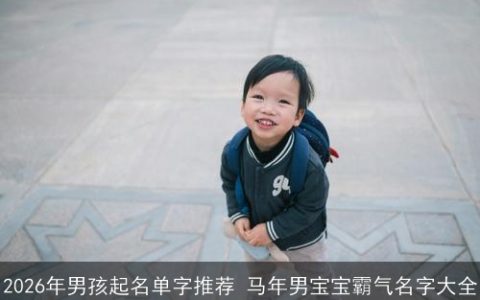 2026年男孩起名单字推荐 马年男宝宝霸气名字大全