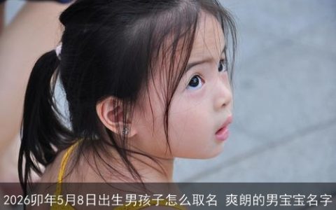 2026卯年5月8日出生男孩子怎么取名 爽朗的男宝宝名字