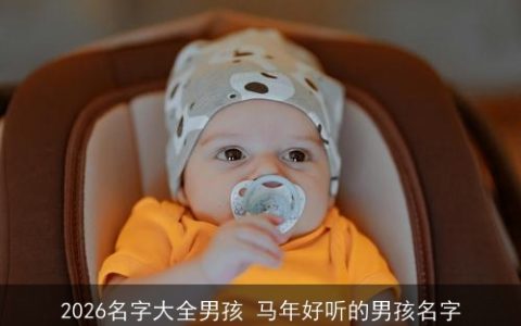 2026名字大全男孩 马年好听的男孩名字