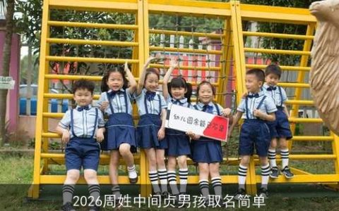 2026周姓中间贞男孩取名简单