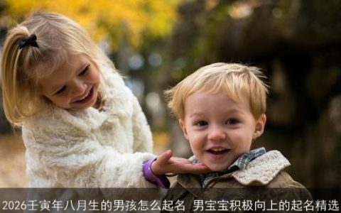 2026壬寅年八月生的男孩怎么起名 男宝宝积极向上的起名精选