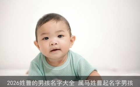 2026姓曹的男孩名字大全 属马姓曹起名字男孩