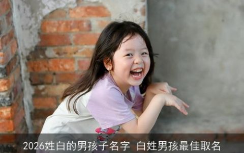 2026姓白的男孩子名字 白姓男孩最佳取名