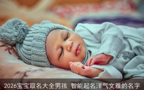 2026宝宝取名大全男孩 智能起名洋气文雅的名字