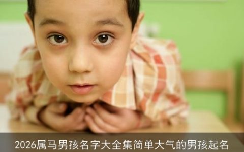 2026属马男孩名字大全集简单大气的男孩起名