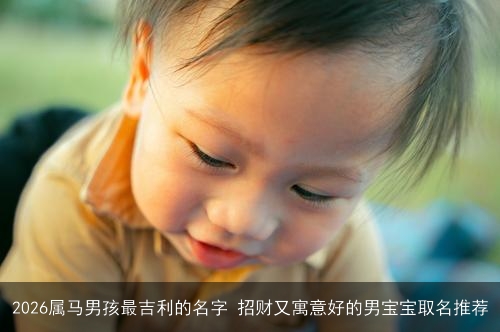 2026属马男孩最吉利的名字 招财又寓意好的男宝宝取名推荐