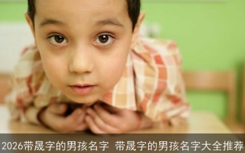 2026带晟字的男孩名字 带晟字的男孩名字大全推荐