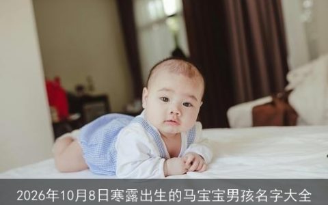 2026年10月8日寒露出生的马宝宝男孩名字大全