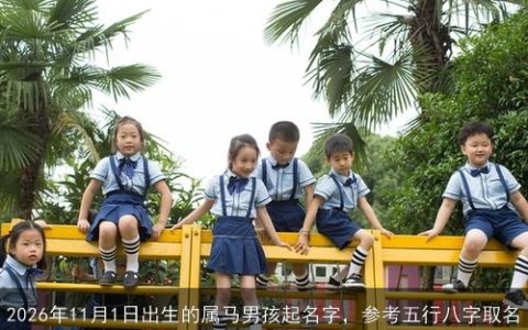 2026年11月1日出生的属马男孩起名字，参考五行八字取名