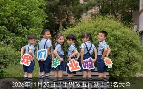 2026年11月25日出生男孩五行缺土起名大全