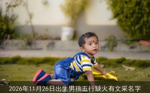 2026年11月26日出生男孩五行缺火有文采名字