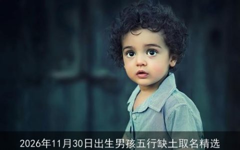2026年11月30日出生男孩五行缺土取名精选