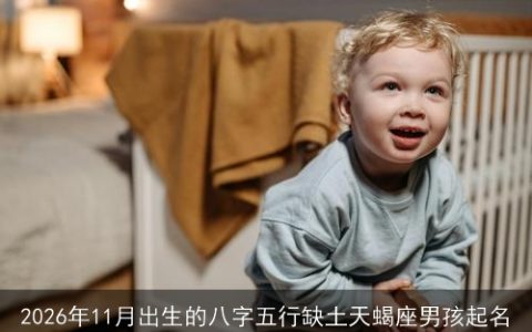 2026年11月出生的八字五行缺土天蝎座男孩起名