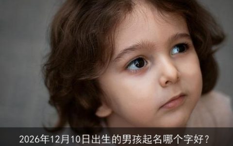 2026年12月10日出生的男孩起名哪个字好？