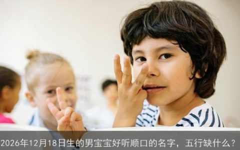 2026年12月18日生的男宝宝好听顺口的名字，五行缺什么？