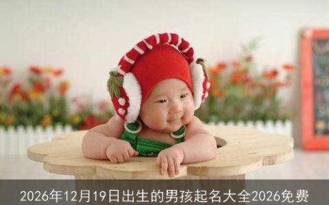 2026年12月19日出生的男孩起名大全2026免费