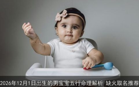 2026年12月1日出生的男宝宝五行命理解析 缺火取名推荐