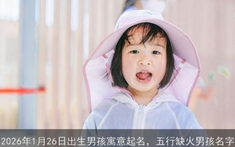 2026年1月26日出生男孩寓意起名，五行缺火男孩名字