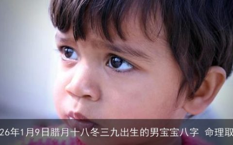 2026年1月9日腊月十八冬三九出生的男宝宝八字 命理取名