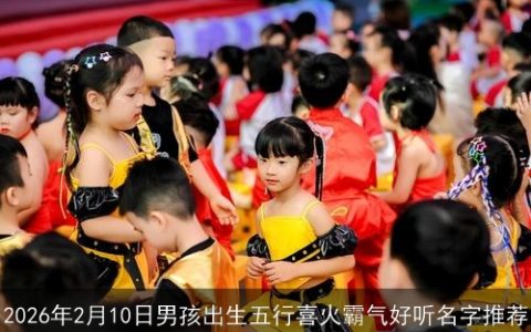 2026年2月10日男孩出生五行喜火霸气好听名字推荐