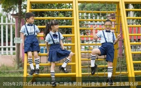 2026年2月22日农历正月二十二新生男孩五行查询 缺金土怎么取名好