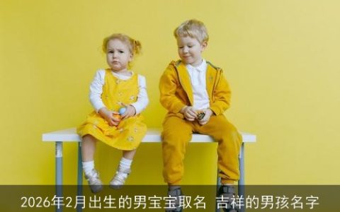 2026年2月出生的男宝宝取名 吉祥的男孩名字