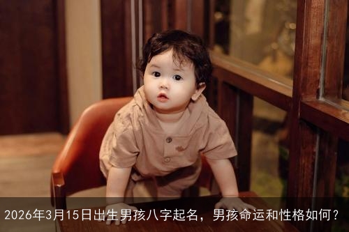 2026年3月15日出生男孩八字起名，男孩命运和性格如何？