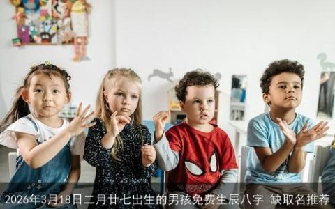 2026年3月18日二月廿七出生的男孩免费生辰八字 缺取名推荐