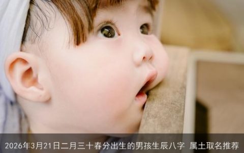 2026年3月21日二月三十春分出生的男孩生辰八字 属土取名推荐