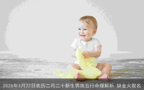 2026年3月22日农历二月二十新生男孩五行命理解析 缺金火取名
