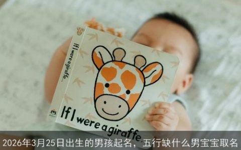 2026年3月25日出生的男孩起名，五行缺什么男宝宝取名