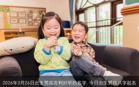 2026年3月26日出生男孩吉利好听的名字 今日出生男孩八字起名