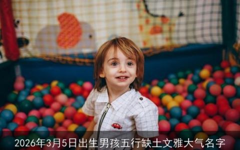 2026年3月5日出生男孩五行缺土文雅大气名字