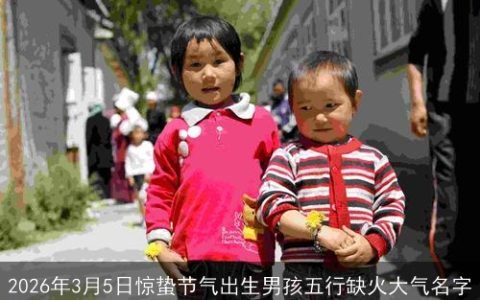 2026年3月5日惊蛰节气出生男孩五行缺火大气名字