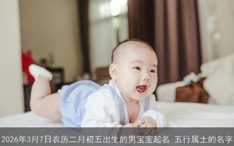 2026年3月7日农历二月初五出生的男宝宝起名 五行属土的名字