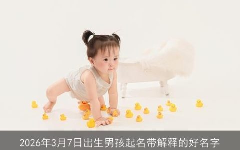 2026年3月7日出生男孩起名带解释的好名字