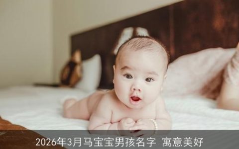 2026年3月马宝宝男孩名字 寓意美好