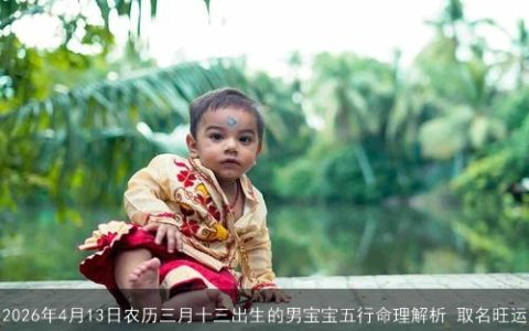 2026年4月13日农历三月十三出生的男宝宝五行命理解析 取名旺运