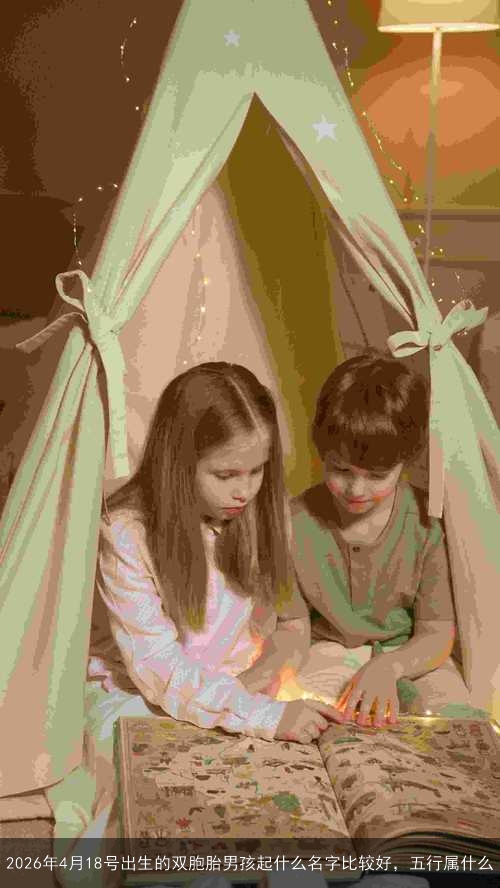 2026年4月18号出生的双胞胎男孩起什么名字比较好，五行属什么