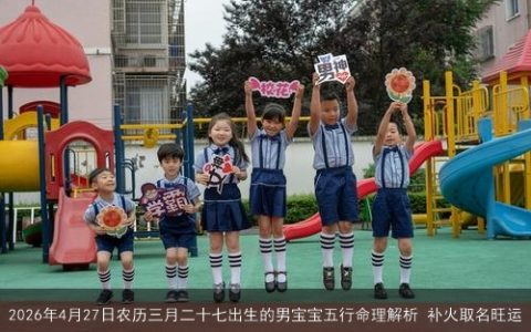 2026年4月27日农历三月二十七出生的男宝宝五行命理解析 补火取名旺运