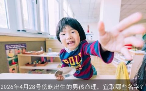 2026年4月28号傍晚出生的男孩命理，宜取哪些名字？