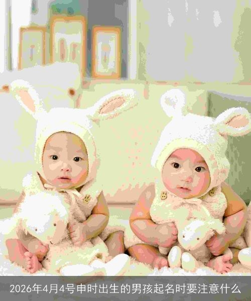2026年4月4号申时出生的男孩起名时要注意什么