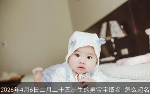 2026年4月6日二月二十五出生的男宝宝取名 怎么起名
