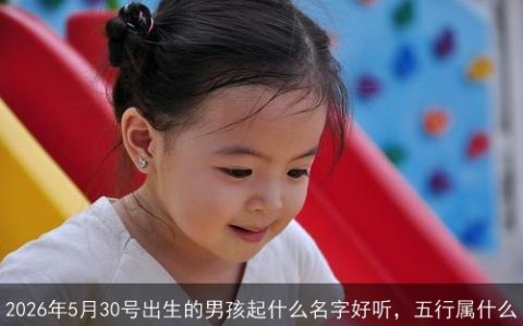 2026年5月30号出生的男孩起什么名字好听，五行属什么