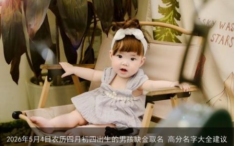 2026年5月4日农历四月初四出生的男孩缺金取名 高分名字大全建议