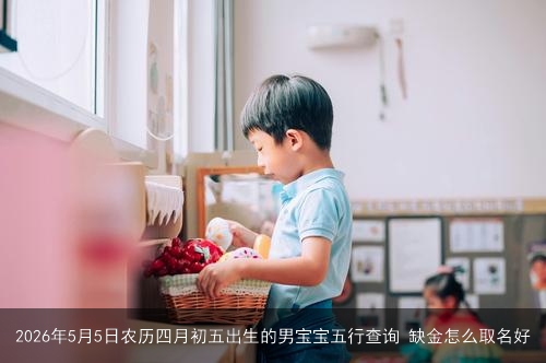 2026年5月5日农历四月初五出生的男宝宝五行查询 缺金怎么取名好
