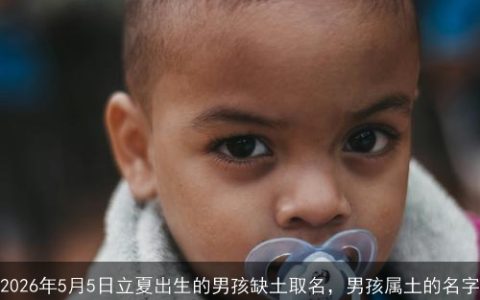 2026年5月5日立夏出生的男孩缺土取名，男孩属土的名字