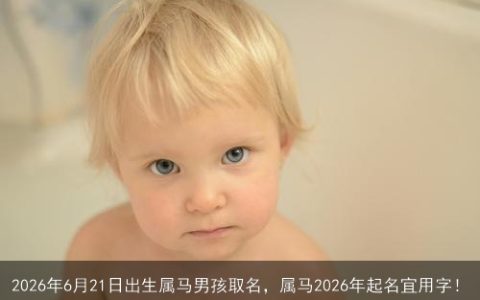 2026年6月21日出生属马男孩取名，属马2026年起名宜用字！